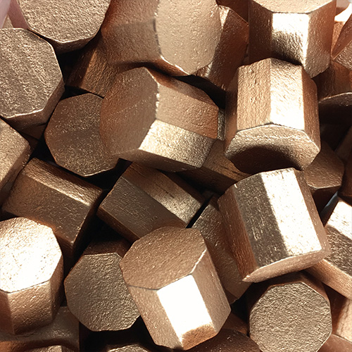 Metallic Copper Wooden Octagons (10x10x10mm)