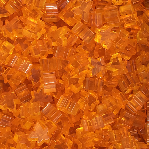 10-piece Set of Transparent "Orange" Acrylic Mini Meeples (12mm) - Oct. 2017 Print Run