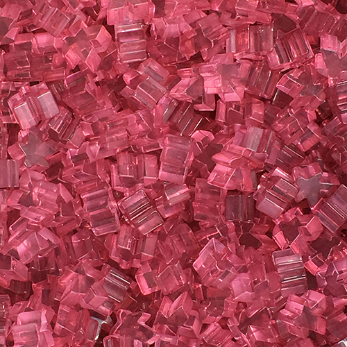 10-piece Set of Transparent "Pink" Acrylic Mini Meeples (12mm) - Oct. 2017 Print Run