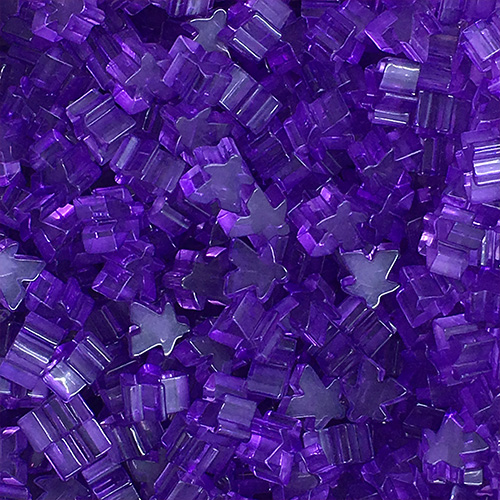 10-piece Set of Transparent "Purple" Acrylic Mini Meeples (12mm) - Oct. 2017 Print Run