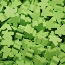 Lime Green Wooden Mini Meeples (12mm)