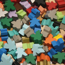 210-pc Set of All 21 Solid Color Wooden Mini Meeples (12mm) - (10 meeples of each color)