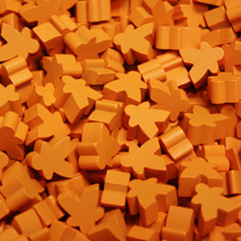 Orange Wooden Mini Meeples (12mm)