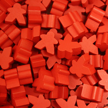 Red Wooden Mini Meeples (12mm)