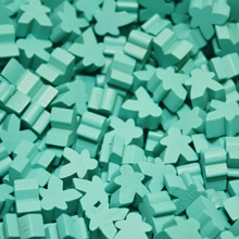 Turquoise Wooden Mini Meeples (12mm)