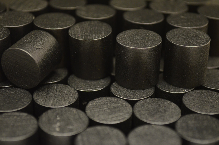 Black Wooden Cylinders (15x15mm)