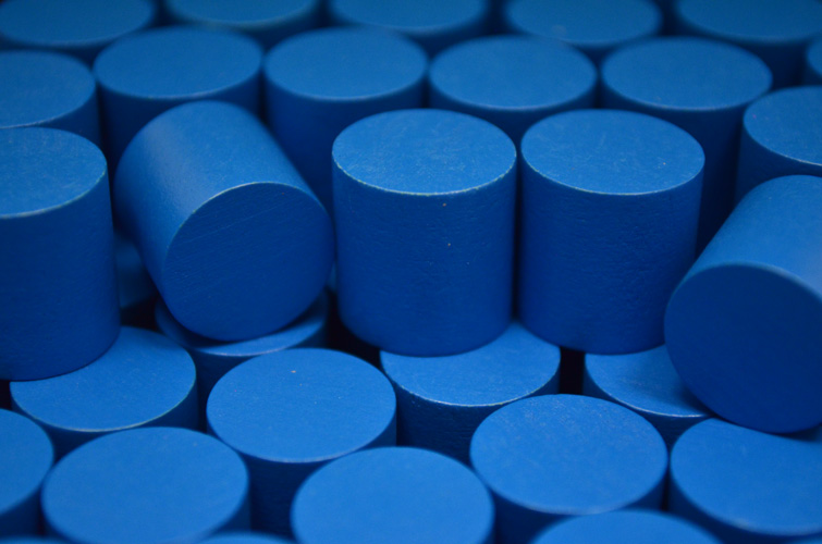 Blue Wooden Cylinders (15x15mm)