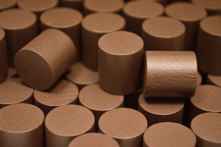 Brown Wooden Cylinders (15x15mm)