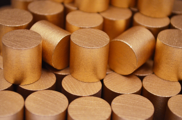 Metallic Copper Wooden Cylinders (15x15mm)