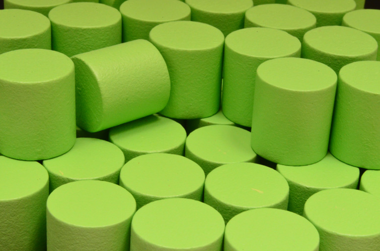 Lime Green Wooden Cylinders (15x15mm)