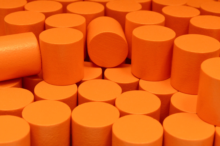 Orange Wooden Cylinders (15x15mm)