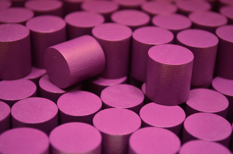 Purple Wooden Cylinders (15x15mm)
