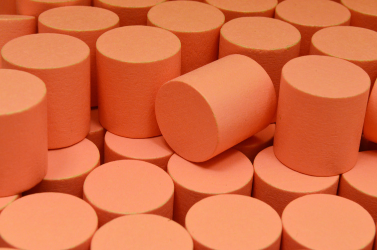 Salmon Wooden Cylinders (15x15mm)