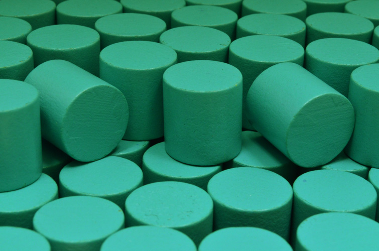 Turquoise Wooden Cylinders (15x15mm)