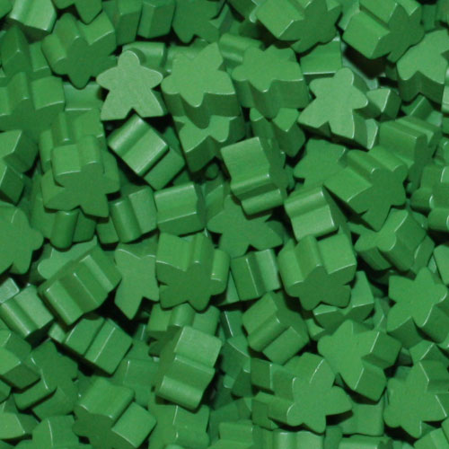 Green Wooden Meeples (16mm)