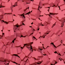 Pink Wooden Meeples (16mm)