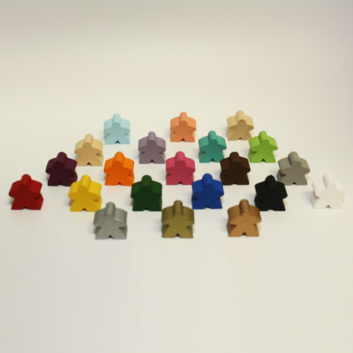 Sampler Pack of All Standard Meeples (16mm) - 1-of-each of all 21 colors!