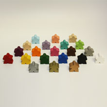 Sampler Pack of All Standard Wooden Meeples (16mm) - 1-of-each of all 21 colors!