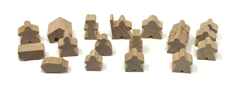 19-Piece Set of Unpainted Meeples (Compatible with Carcassonne & Expansions)