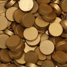 Metallic Copper Wooden Discs (15mm x 4mm)