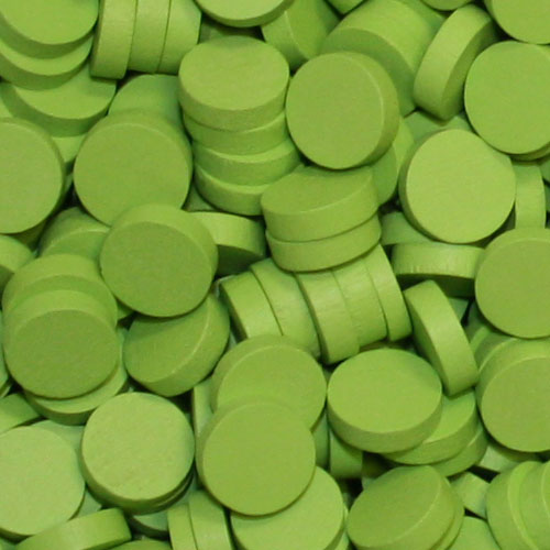 Lime Green Wooden Discs (15mm x 4mm)