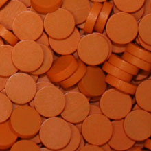 Orange Wooden Discs (15mm x 4mm)