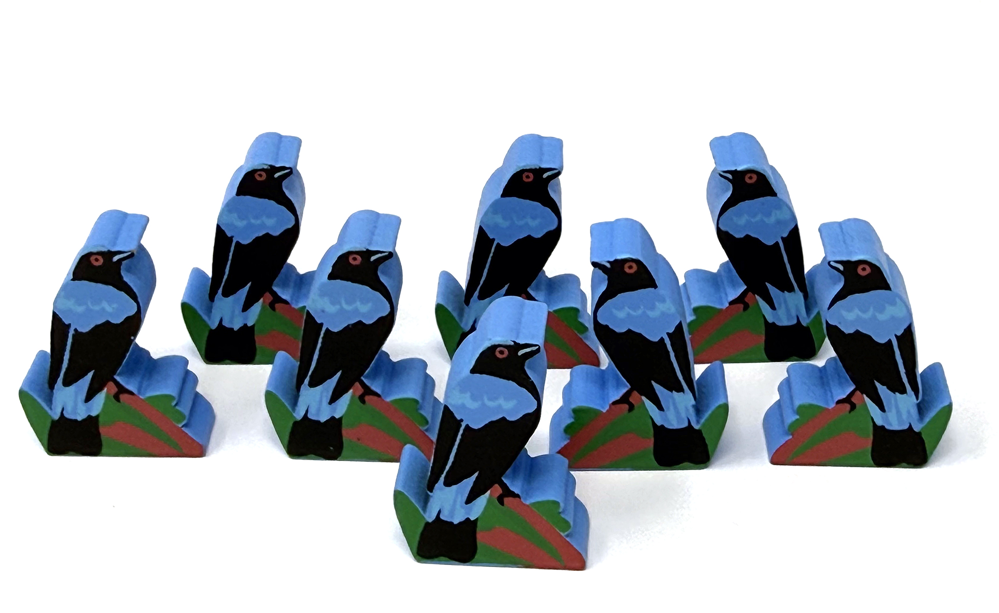 Asian Fairy-Bluebird Meeples (8-pc set)