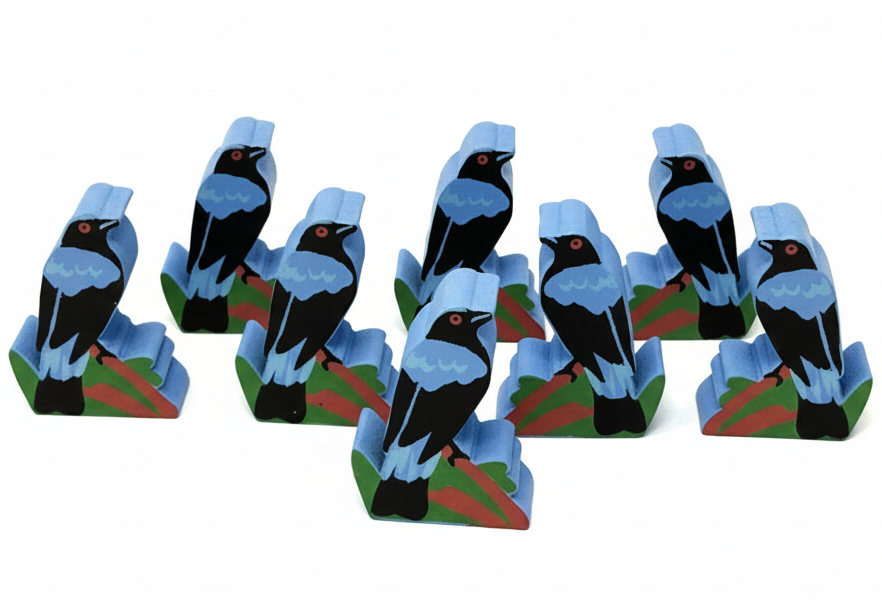Asian Fairy-Bluebird Meeples (8-pc set)