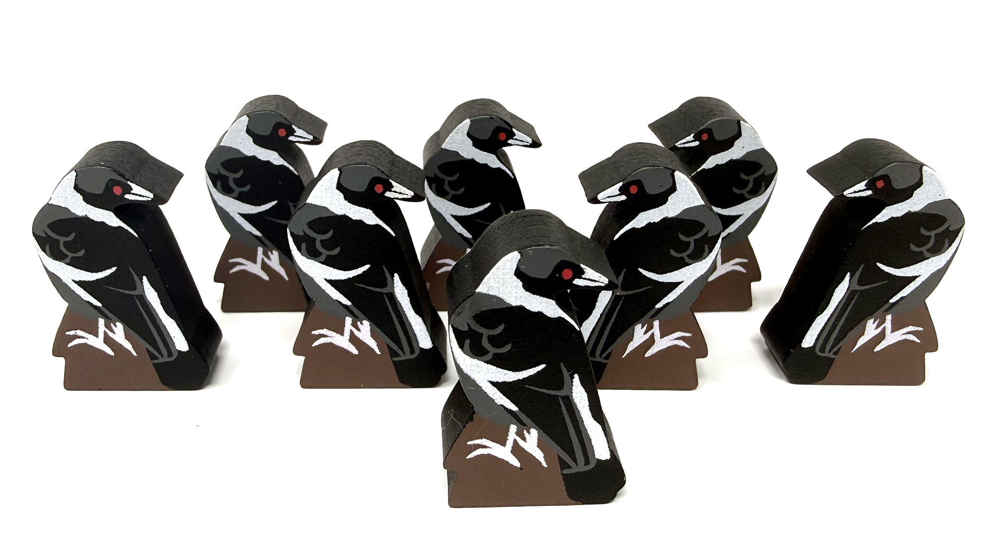 Australian Magpie Meeples (8-pc set)