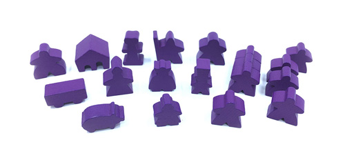 19-Piece Set of Purple Meeples (Compatible with Carcassonne & Expansions)