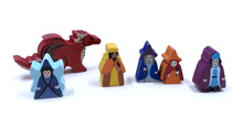 6-Piece Set of Custom Shaped Character Meeples (Compatible with Carcassonne Expansions)
