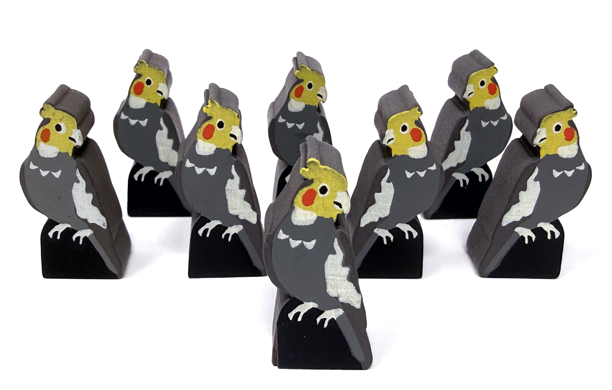 Cockatiel Meeples (8-pc set)