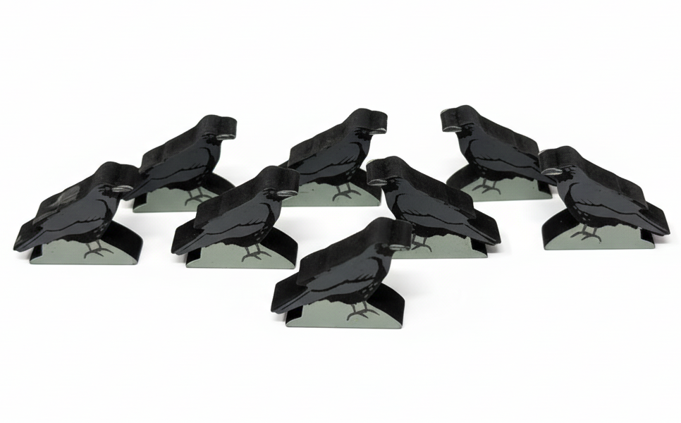Common Raven Meeples (8-pc set)