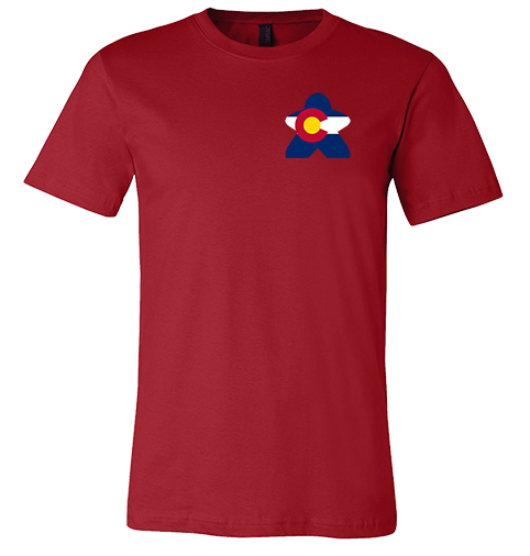 Full-Color Meeple T-Shirt (Flag Series) - Colorado