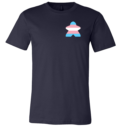 Full-Color Meeple T-Shirt (Flag Series) - Transgender