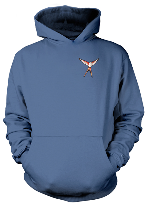 Full-Color Wingspan Hoodie (Small Logo) - Scissor-Tailed Flycatcher (MANY COLOR CHOICES!)