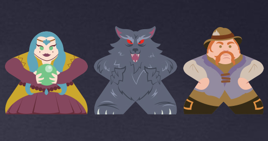 Full-Color T-Shirt (Ultimate Werewolf) - Seer, Werewolf, and Villager Trio