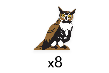 PRE-ORDER: Great Horned Owl Meeples (8-pc set)