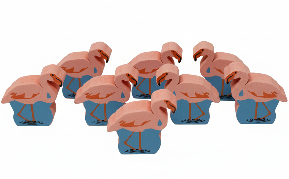 Greater Flamingo Meeples (8-pc set)