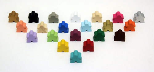 Sampler Pack of All Mini Meeples (12mm) - 1-of-each of all 21 colors!