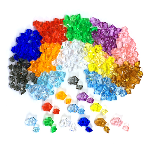 Mixed Pack of Large & Small (Translucent) Acrylic Gems (230 pcs, 11 colors - SEE NOTES)