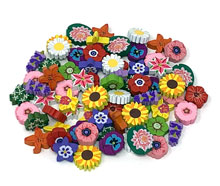 69-piece set of Nectar tokens for Wingspan: Oceania (15 assorted real-life flower designs)