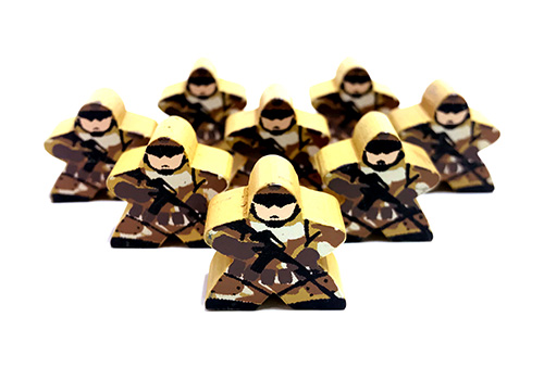 Tan Camo Soldier - Individual Character Meeple