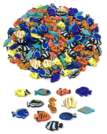240-piece Painted Wooden Fish Meeples (6 Players) for Oceans