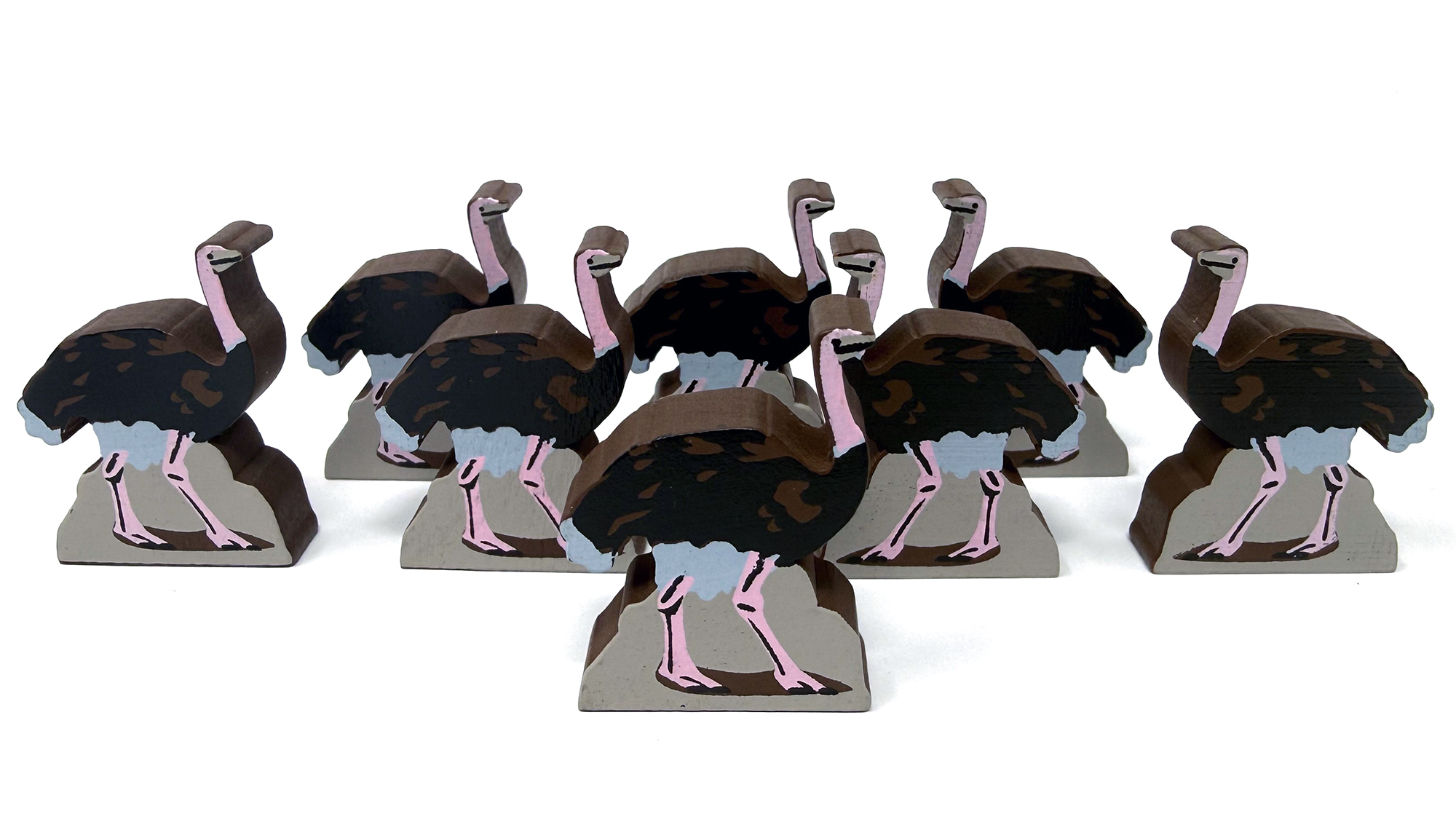 Common Ostrich Meeples (8-pc set)