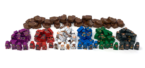 152-piece Set of Character Meeples and Provisions for Paladins of the West Kingdom