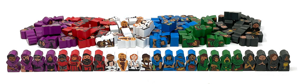 112-piece Set of Character Meeples for Paladins of the West Kingdom
