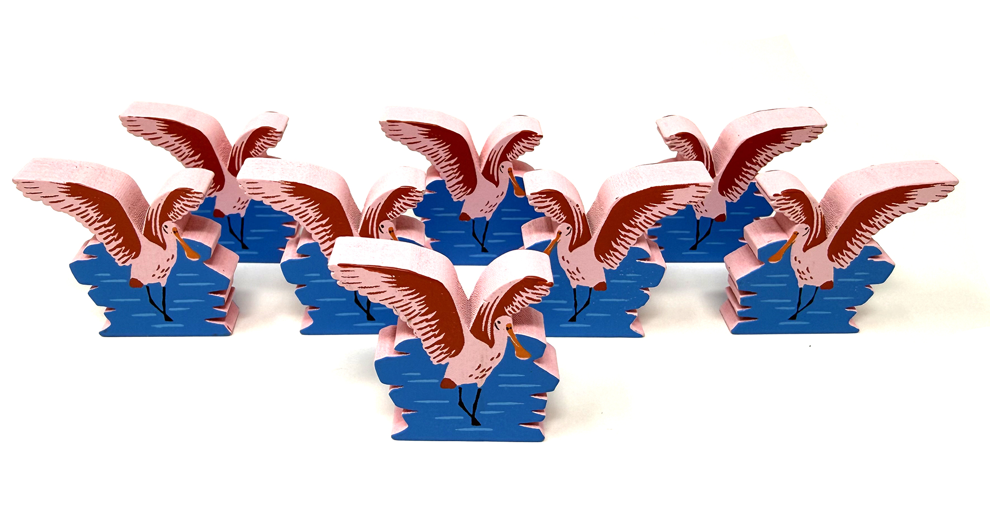 Roseate Spoonbill Meeples (8-pc set)