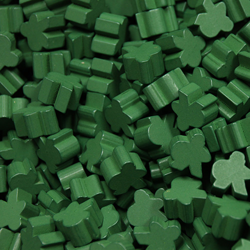Green Saxon Meeples (16mm) - These are NOT the regular meeple shape!