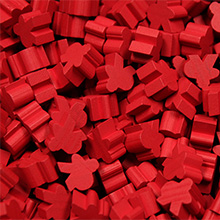 Red Saxon Meeples (16mm) - These are NOT the regular meeple shape!